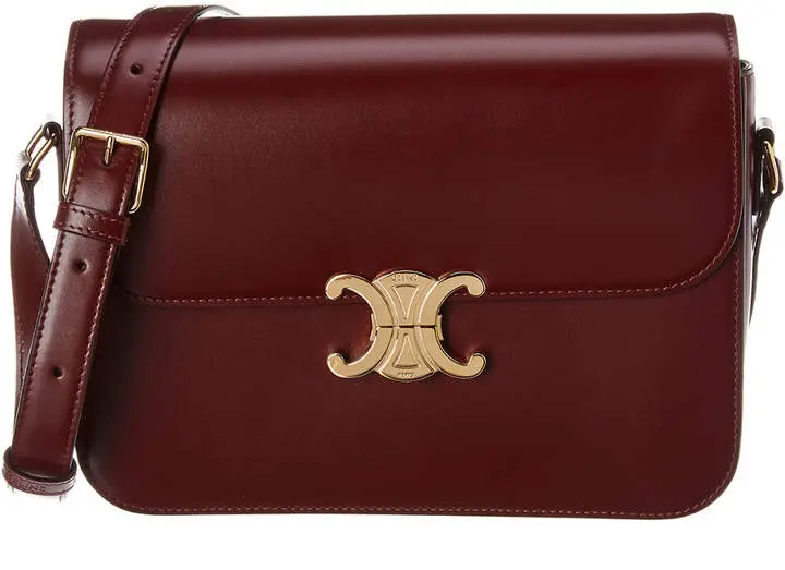 Celine Medium Triomphe Leather Shoulder Bag