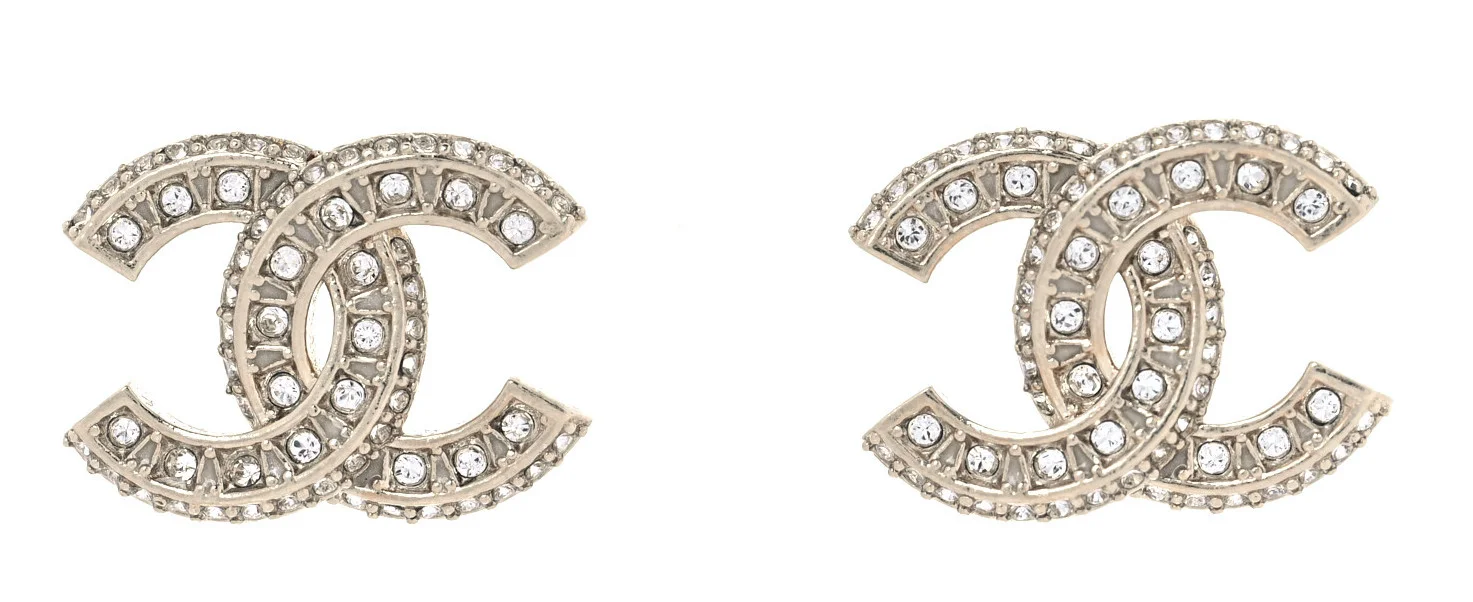 Chanel CC Earrings with Crystals