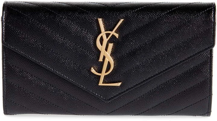 YSL Monogram Logo Flap Wallet