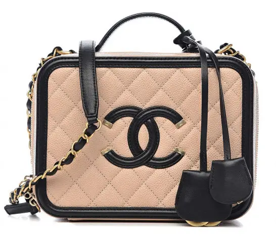 Chanel Medium Filigree Vanity Case Beige
