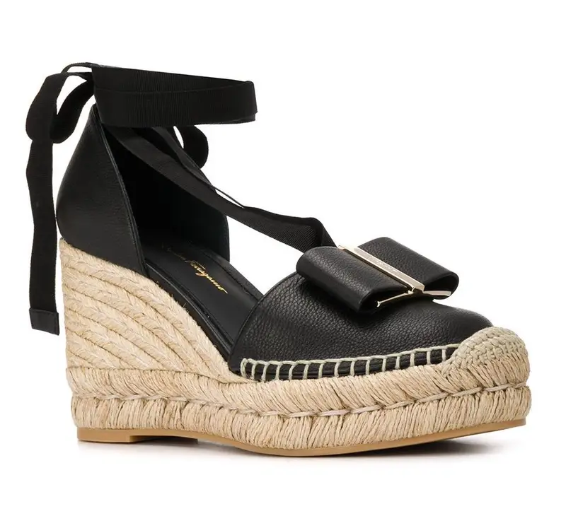 Salvatore Ferragamo Vara Bow Wedge Espadrilles