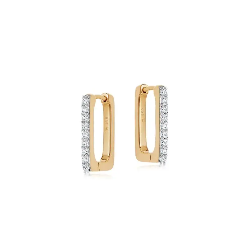 Missoma Gold Pave Ovate Huggies