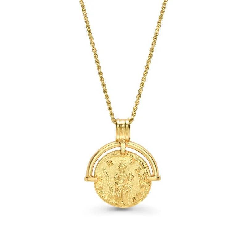 Lucy Williams gold roman arc coin necklace