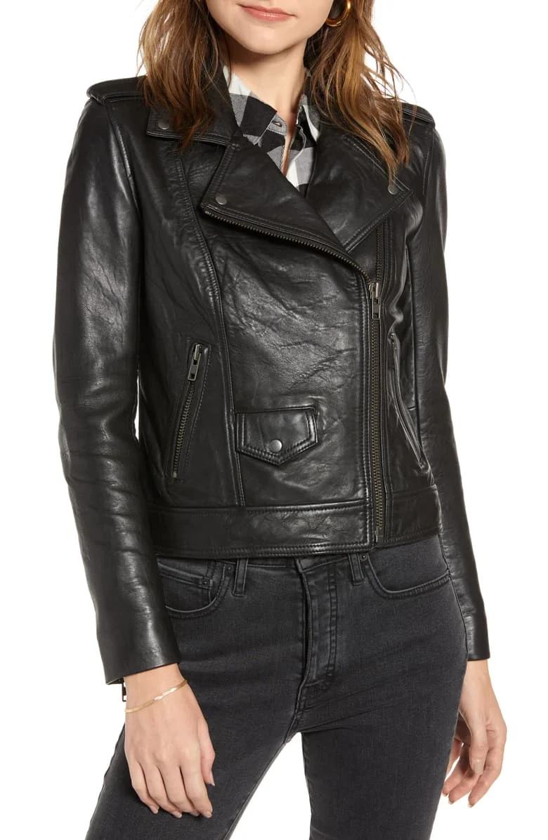 Treasure & Bond Leather Biker Jacket