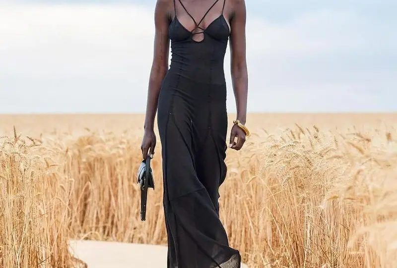 Jacquemus S/S 2021 black cutout dress