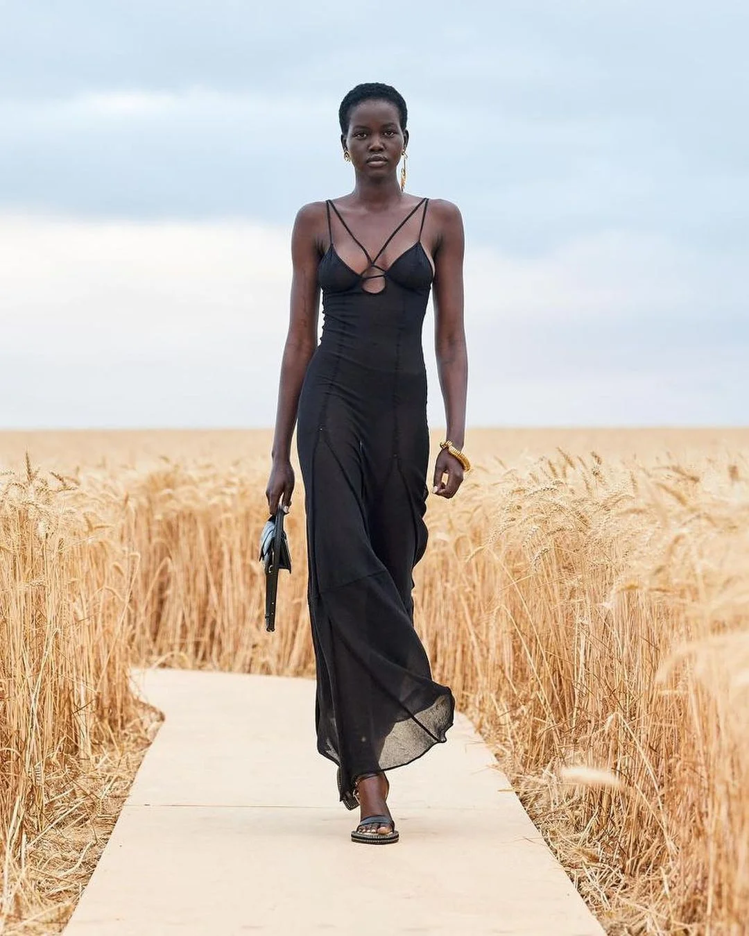 Jacquemus S/S 2021 black cutout dress