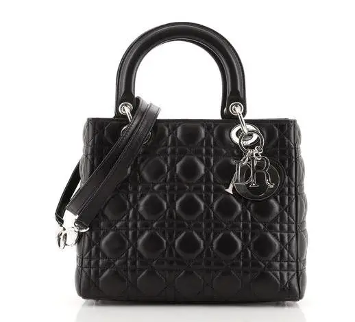 Medium Lady Dior Bag in Black Cannage Lambskin