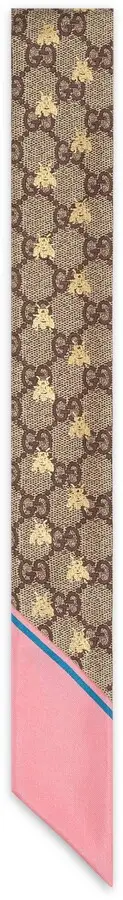 Gucci GG Bees Silk Neck Bow