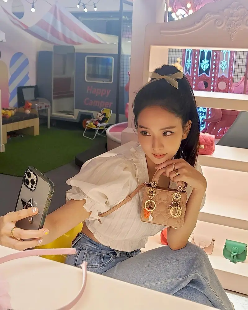 Micro Lady Dior Bag worn by Jisoo of Blackpink