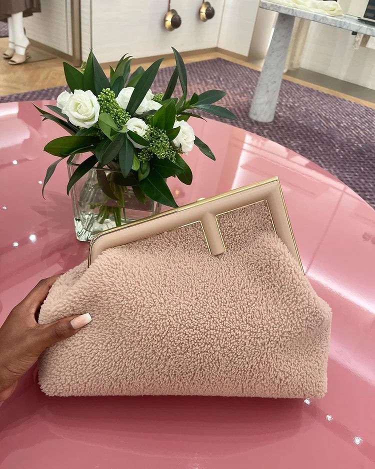Fendi First Bag in Pink Sheepskin