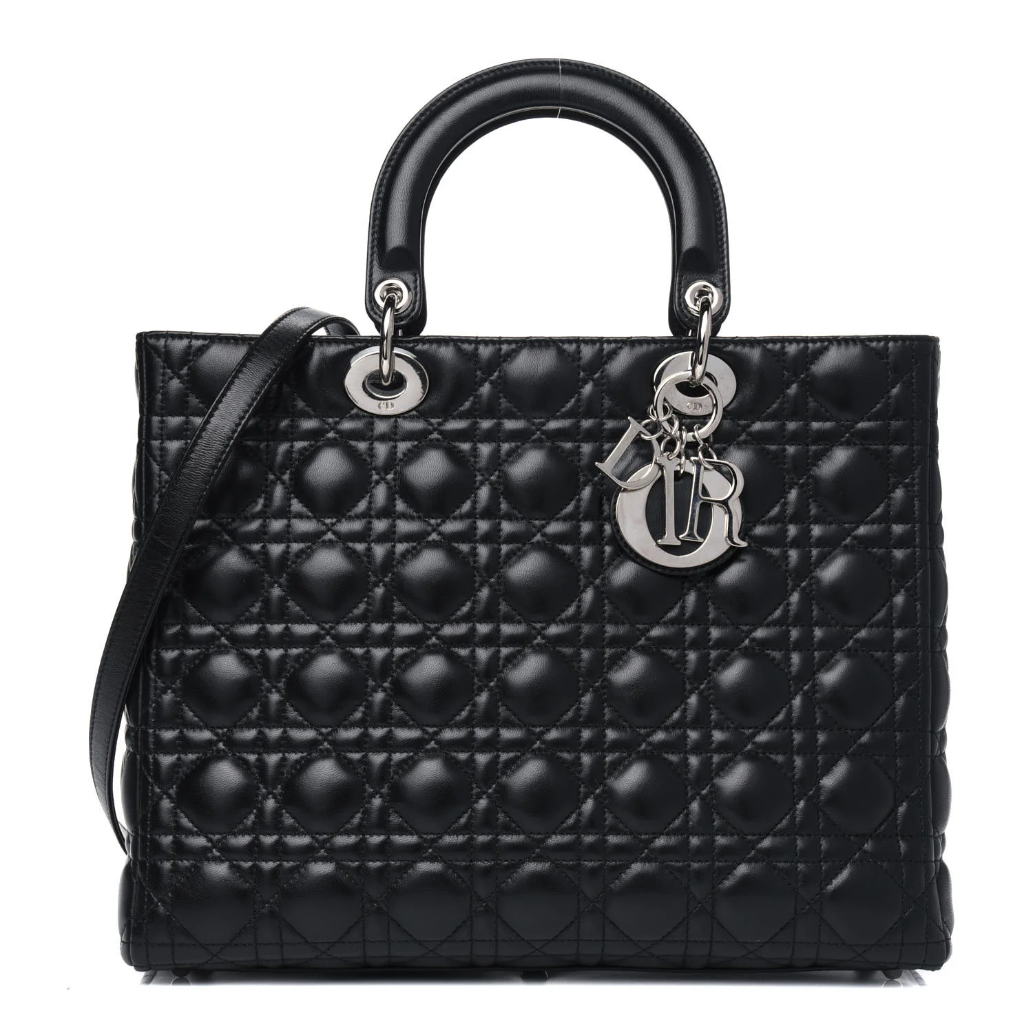 Large Lady Dior Bag Black Cannage Lambskin
