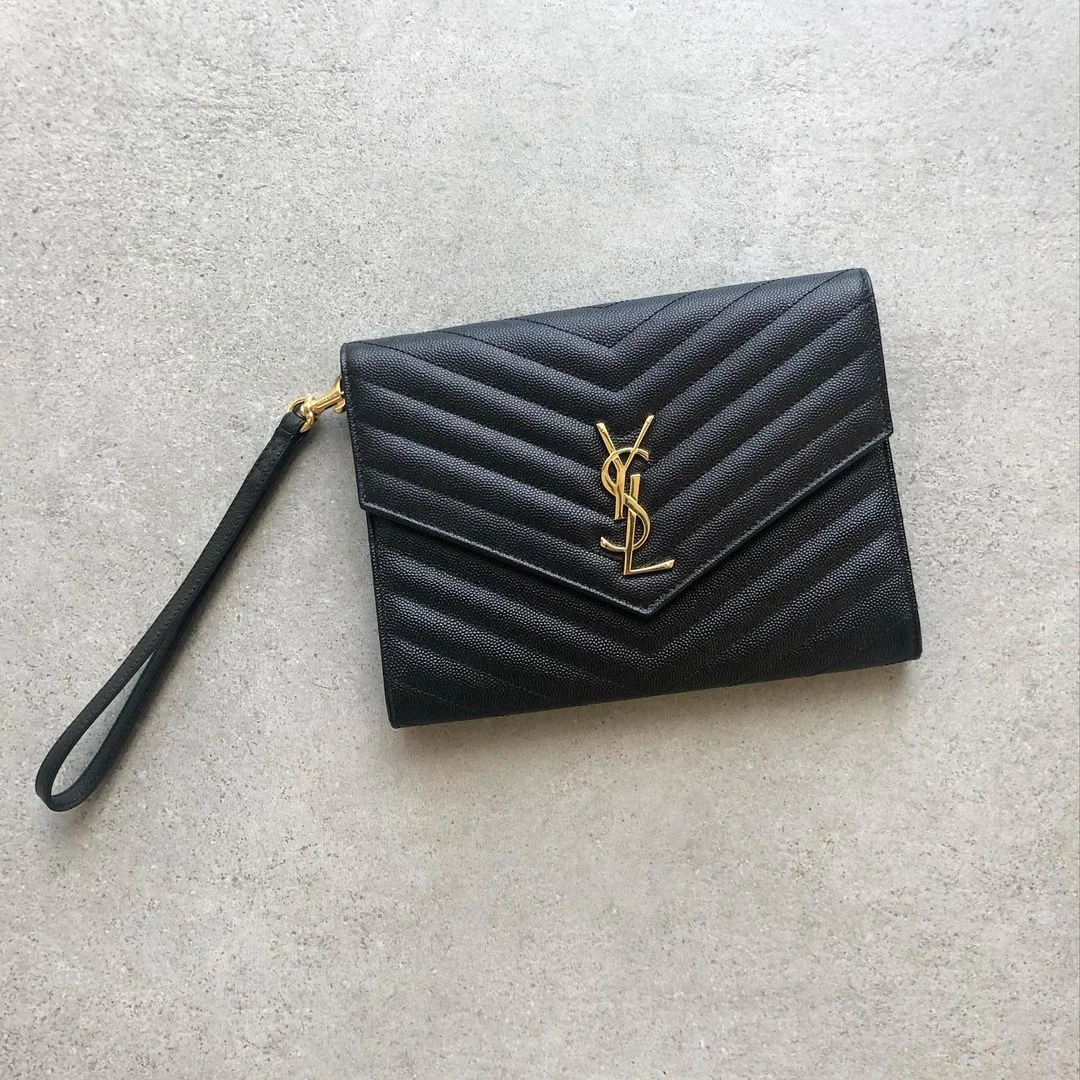 YSL Monogram Wristlet Clutch