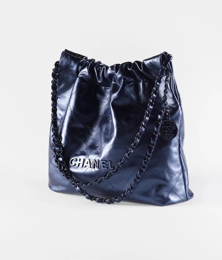 Chanel 22 Metallic Blue Calfskin