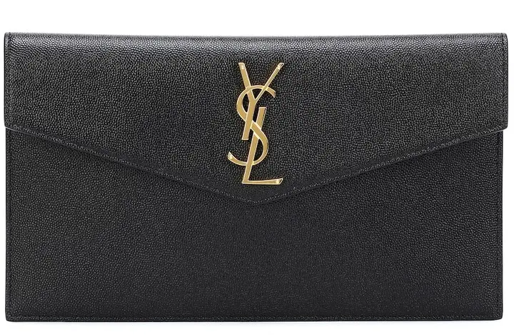 YSL Uptown Clutch Grained Leather