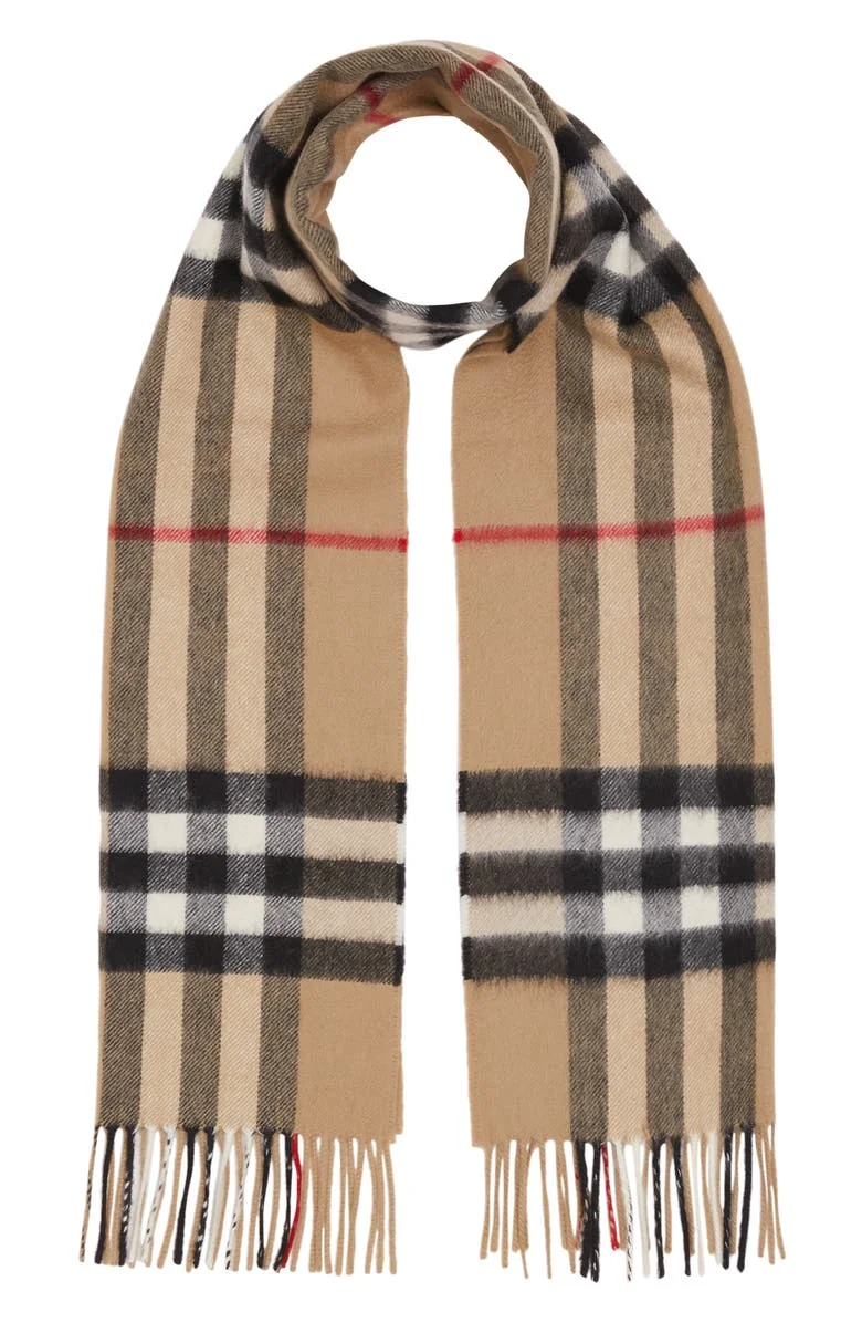 Burberry Giant Icon Check Cashmere Scarf
