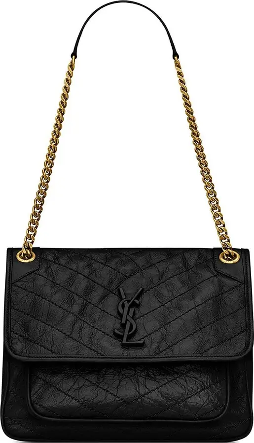 YSL Niki Bag Crinkled Leather