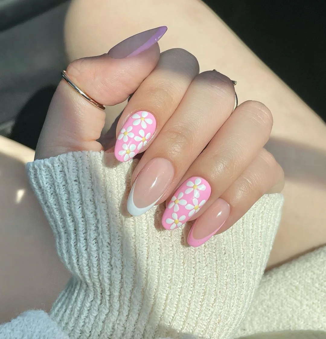 Pink Spring Nails