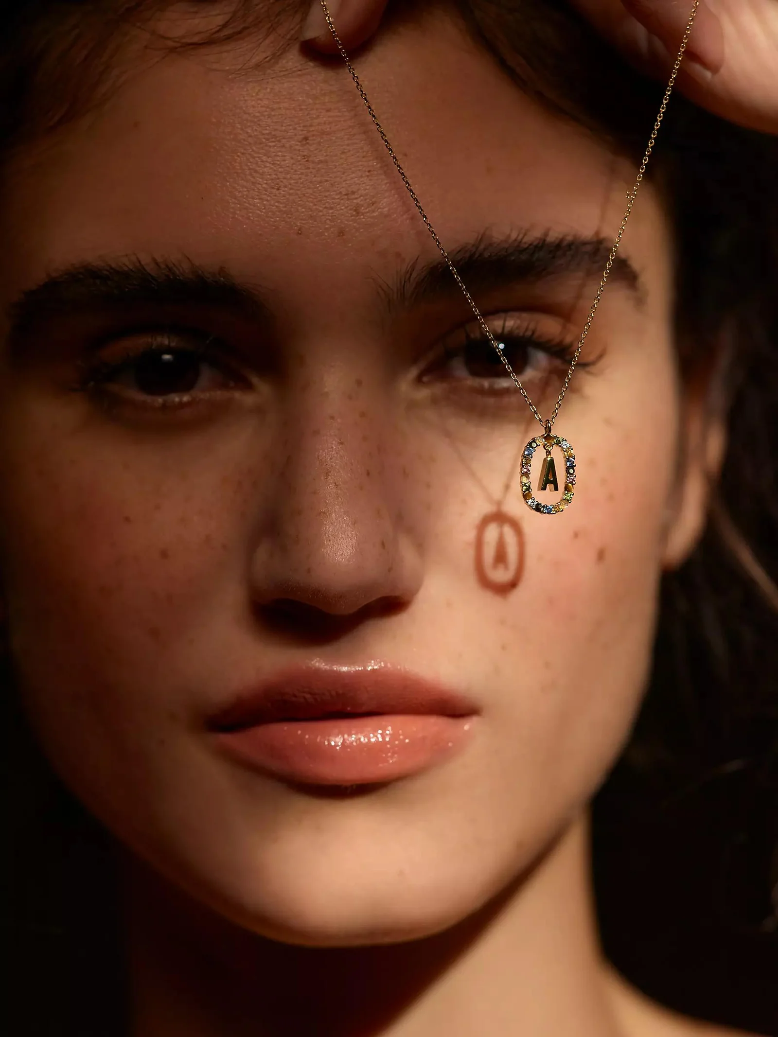 PDPaola Alphabet Initial Crystal Pendant Necklace