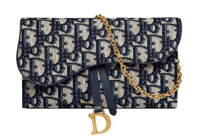 Dior Long Saddle Wallet With Chain
