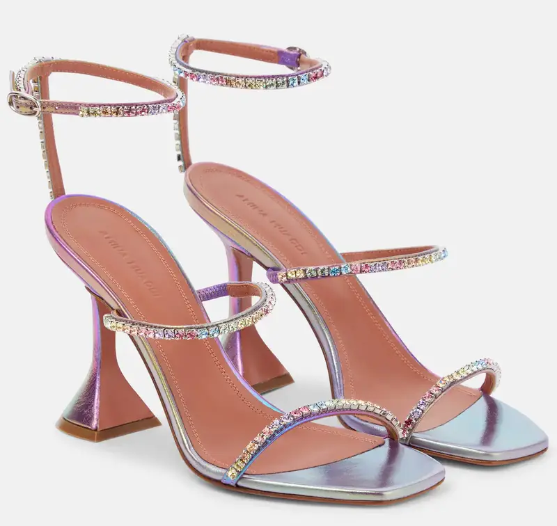 Amina Muaddi Gilda Multicolored Sandals