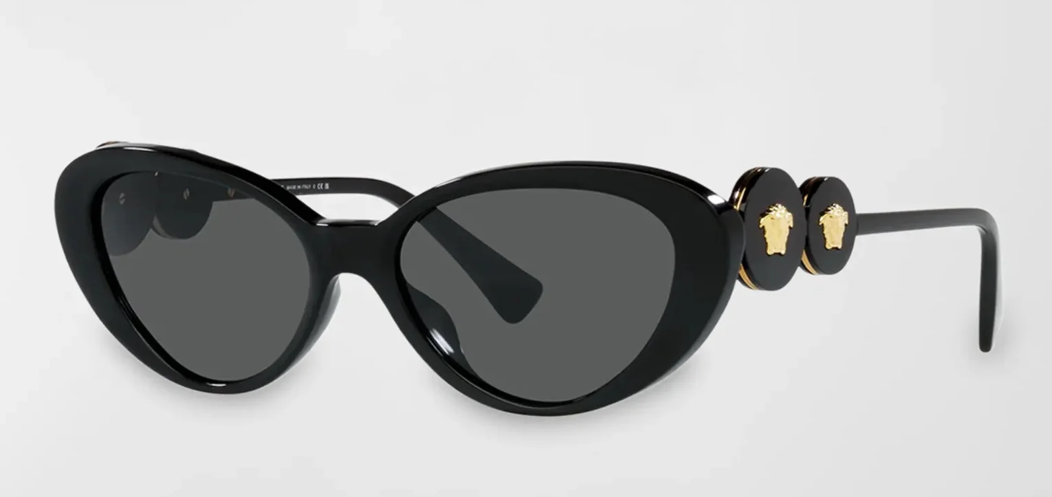 Versace Logo Emblem Acetate Cat Eye Sunglasses