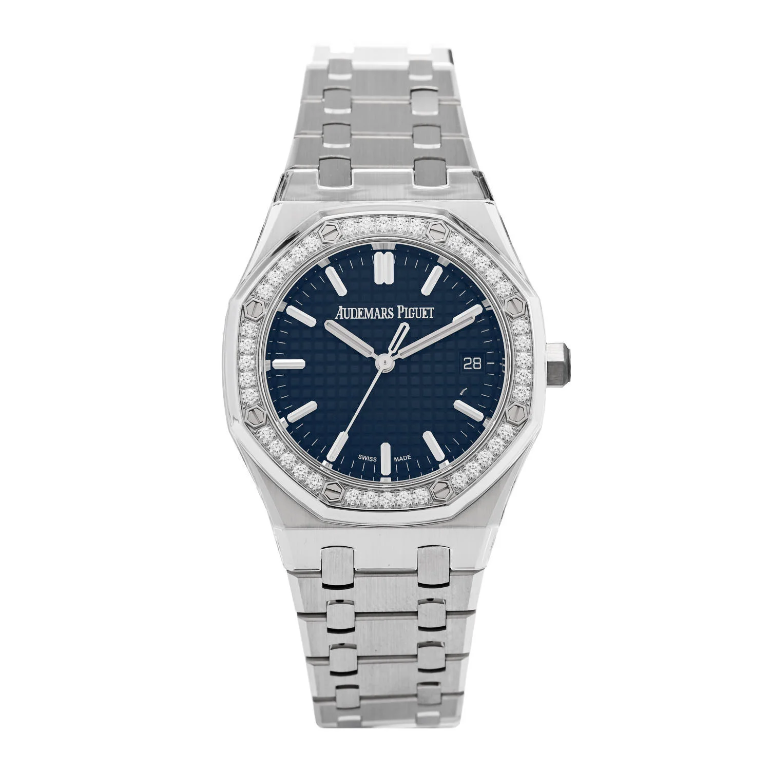 Audemars Piguet Stainless Steel Diamond 34mm Royal Oak Watch