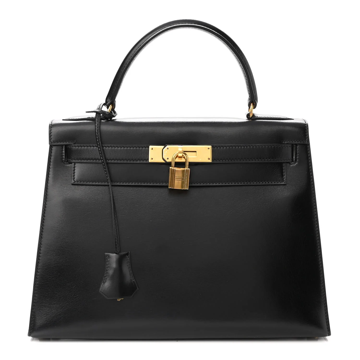 Hermes Kelly 28 Sellier Box Calf Black