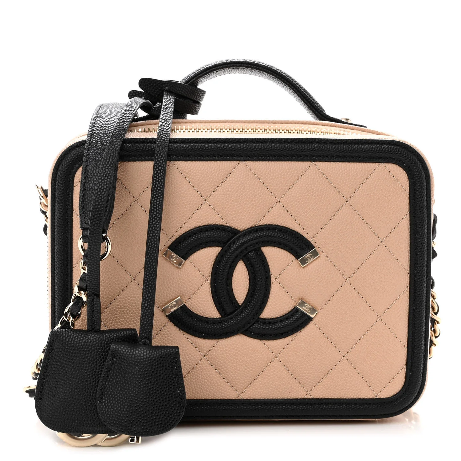 Chanel Caviar Quilted Medium CC Filigree Vanity Case
