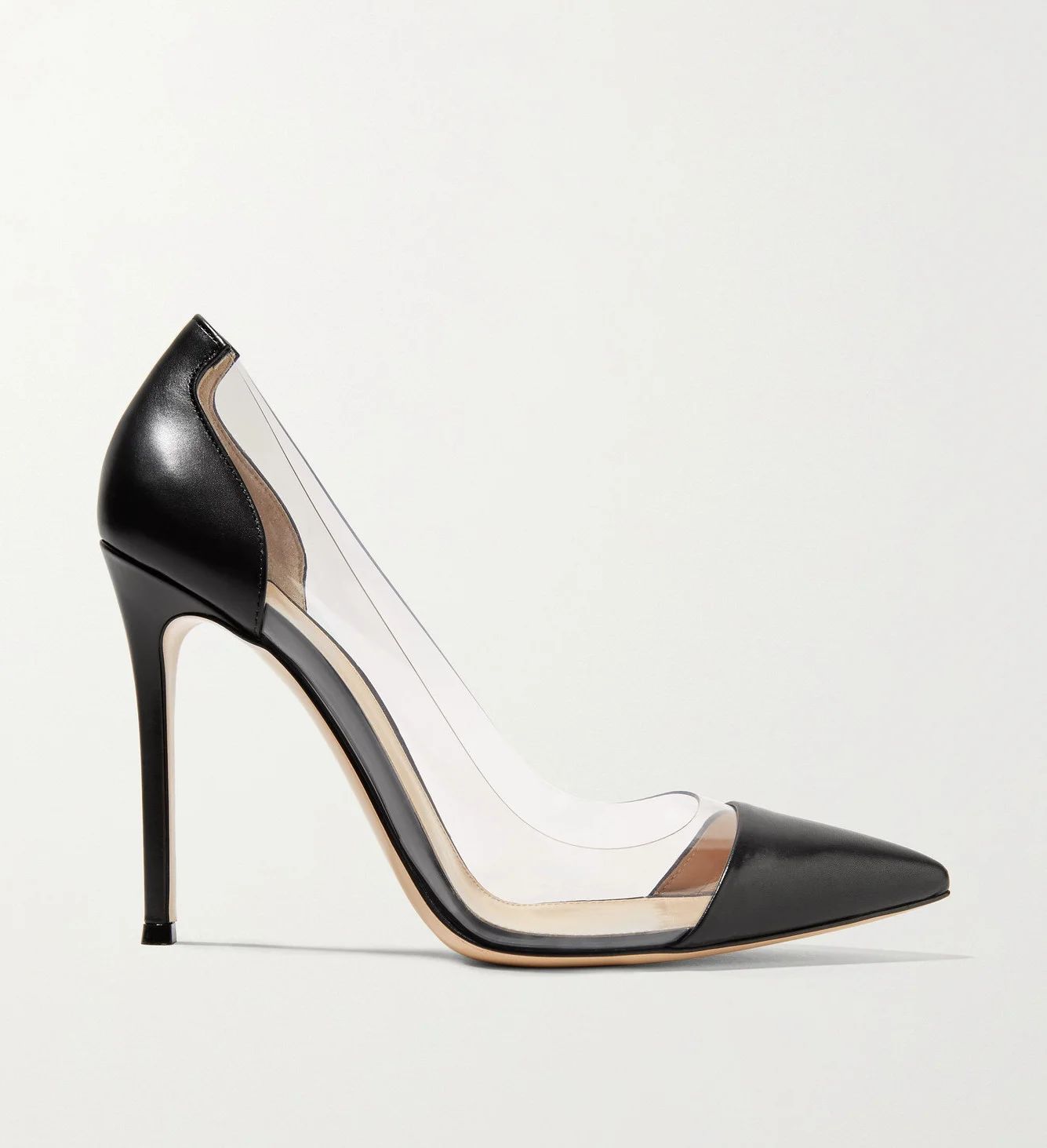 Gianvito Rossi Plexi 100 leather and PVC pumps