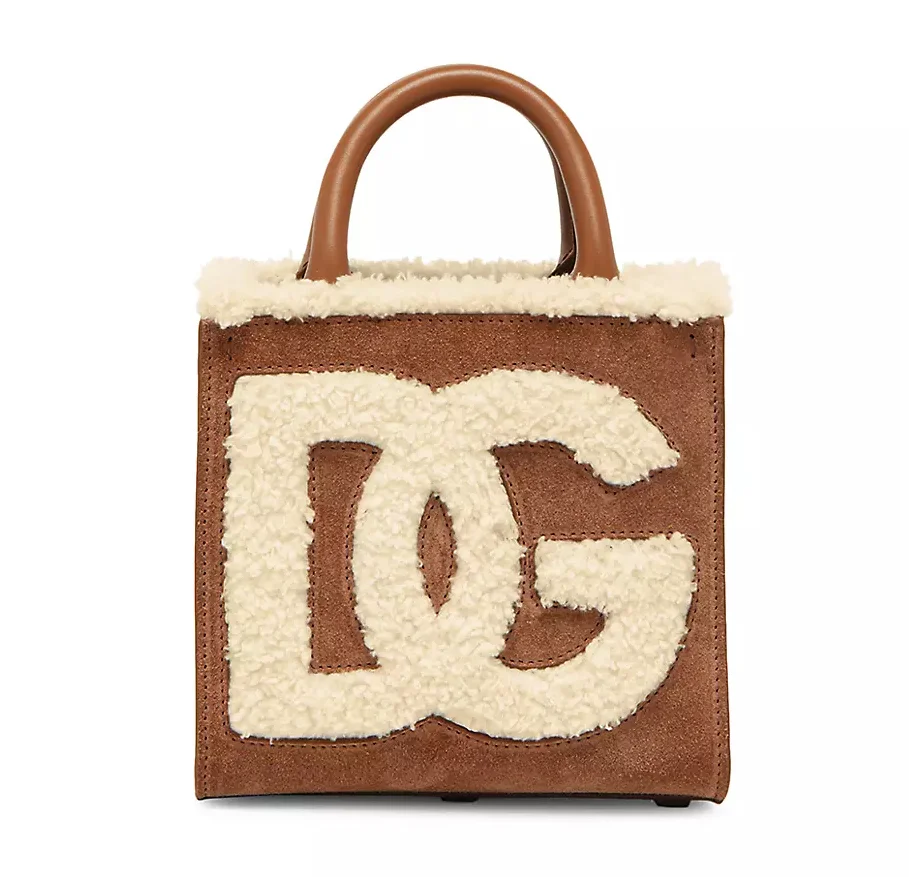 Dolce & Gabbana DG Faux Shearling Top-Handle Bag