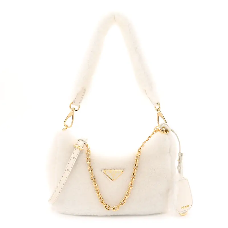 Prada Re-edition Mini Shearling Bag