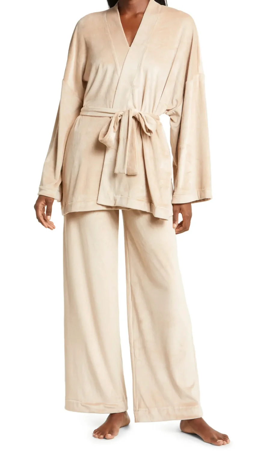 Skims Velour Fleece Wrap Sleep Set