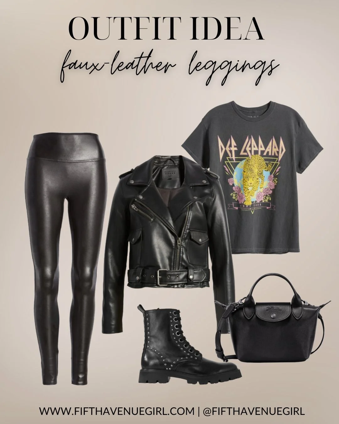 Edgy Spanx Faux-Leather Leggings Outfit
