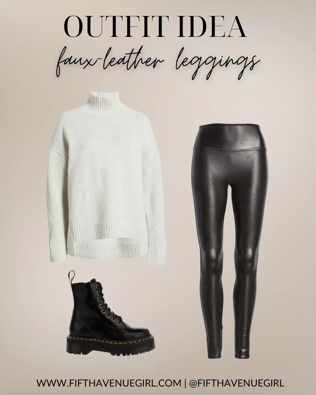 Casual Chic Spanx Faux-Leather Leggings Outfit