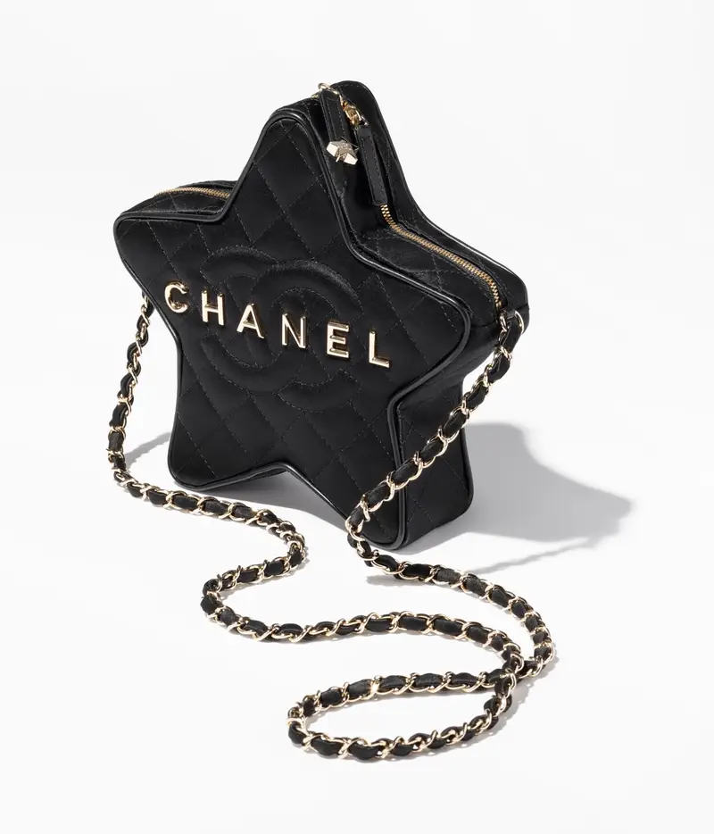 Chanel Star Bag Black Satin