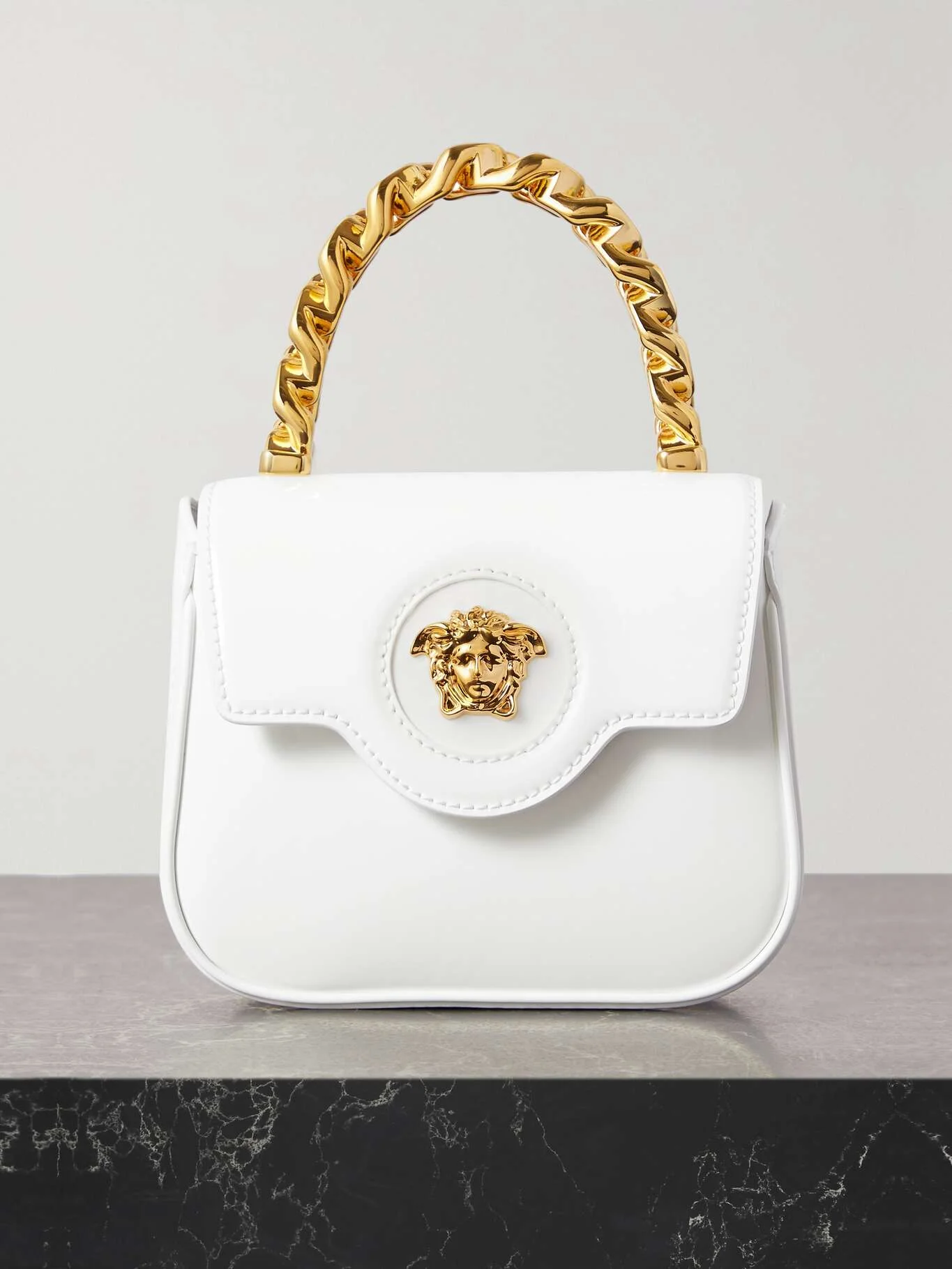 Versace La Medusa embellished leather shoulder bag