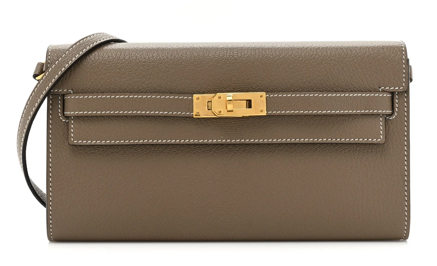 Hermes Chevre Mysore Kelly To Go Wallet Etoupe