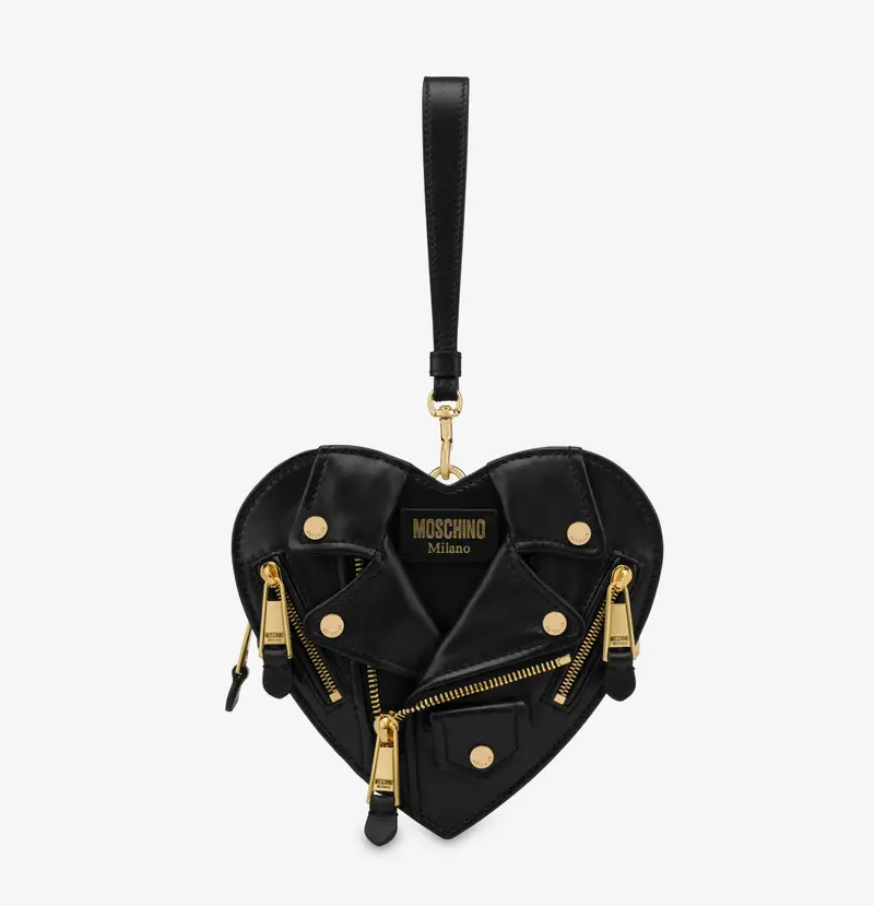 Moschino Small Heart Biker Bag