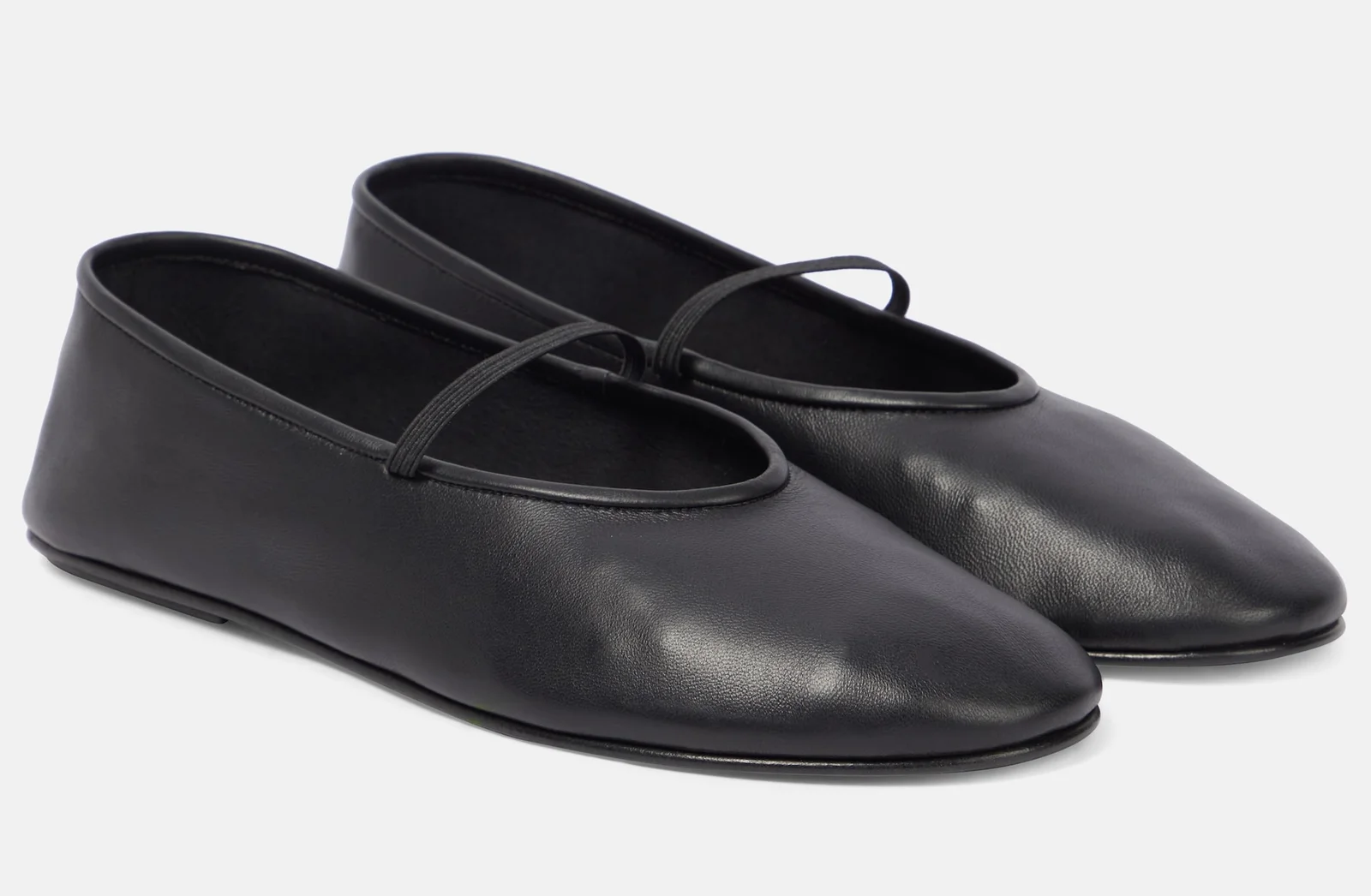 The Row Elastic Leather Ballet Flats