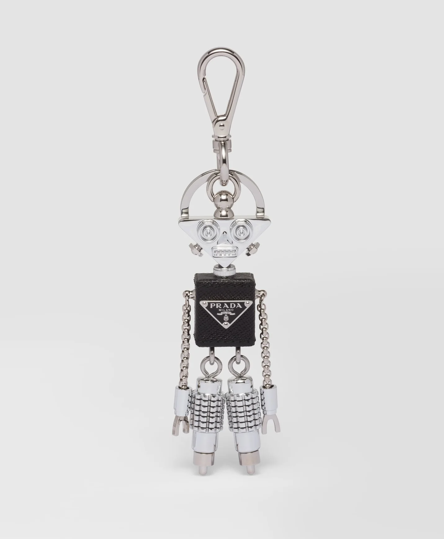 Prada Saffiano Leather Robot Keychain