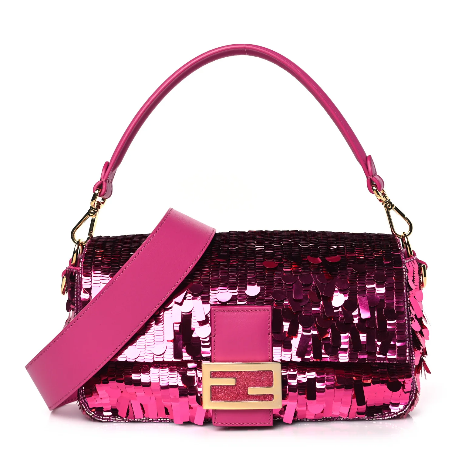 Fendi Sequin Paillettes Vitello Grace Sex and the City Baguette