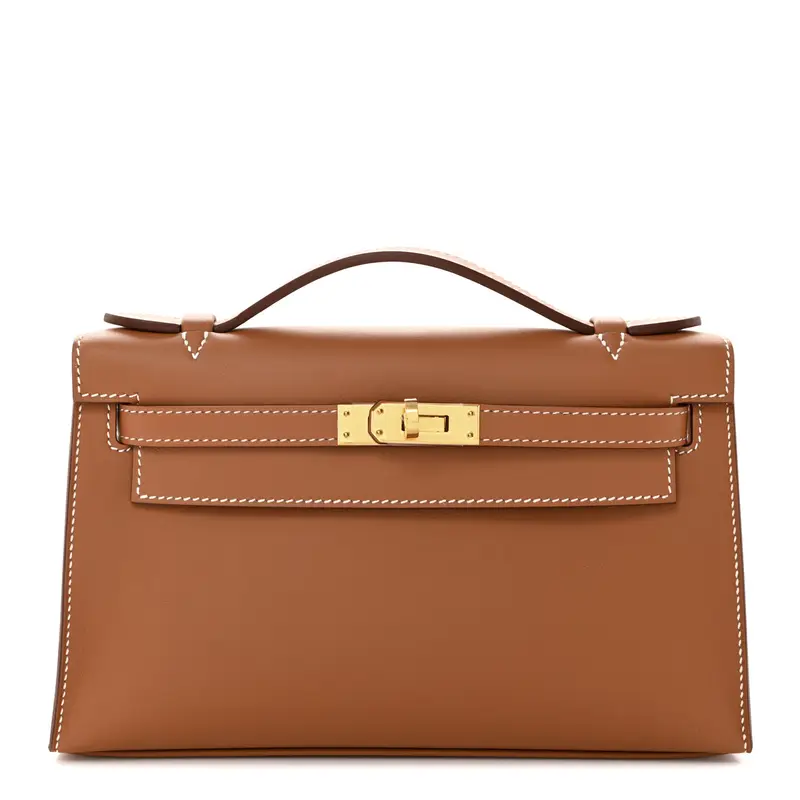 Hermes Kelly Pochette Clutch Gold