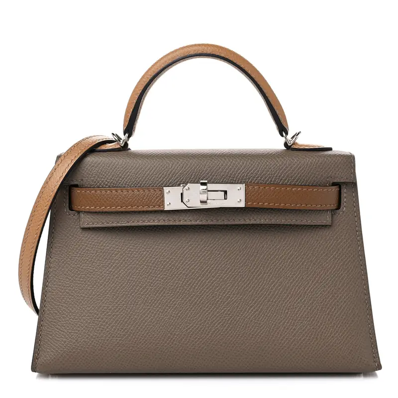 Hermes Mini Kelly 20 Etoupe Alezan Biscuit