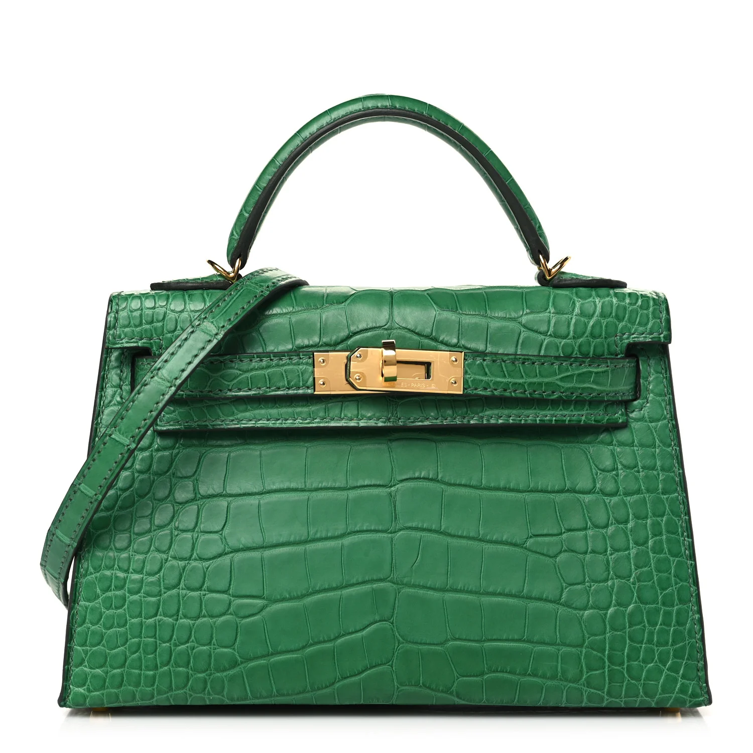 Hermes Matte Alligator Mini Kelly 20 Vert Cactus