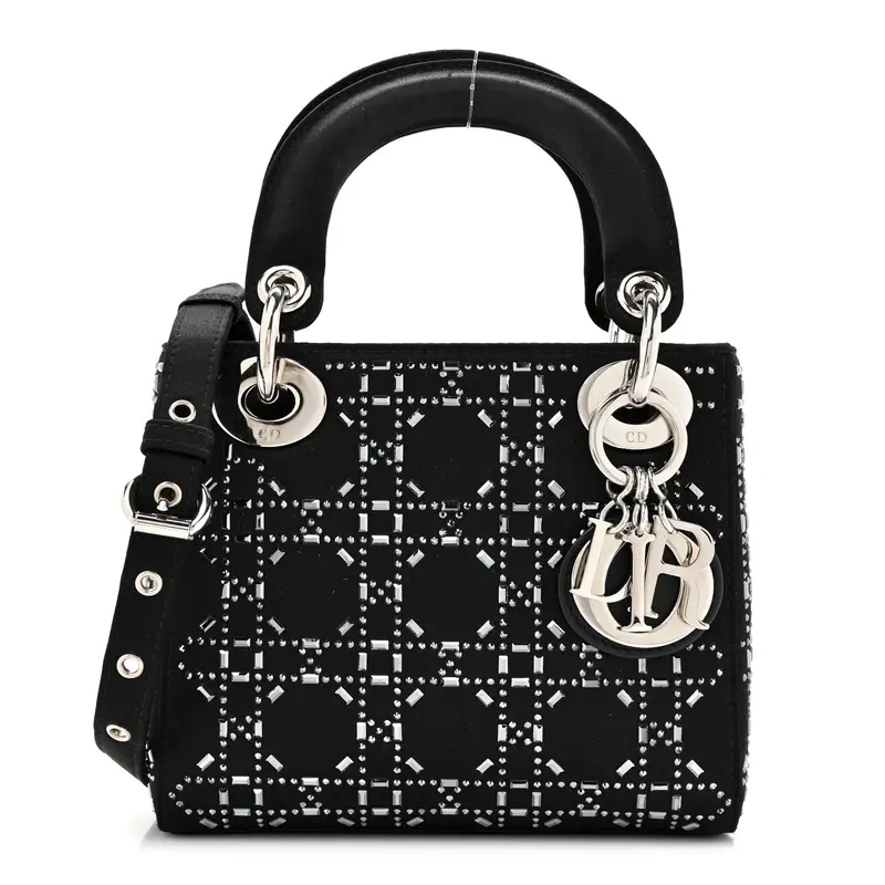 Dior Satin Crystal Cannage Lady Dior
