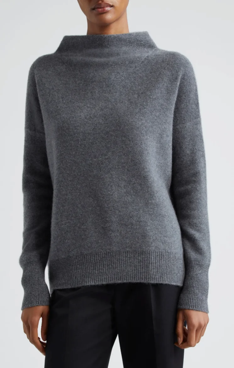 Vince Boiled Cashmere Funnel Neck Pullover