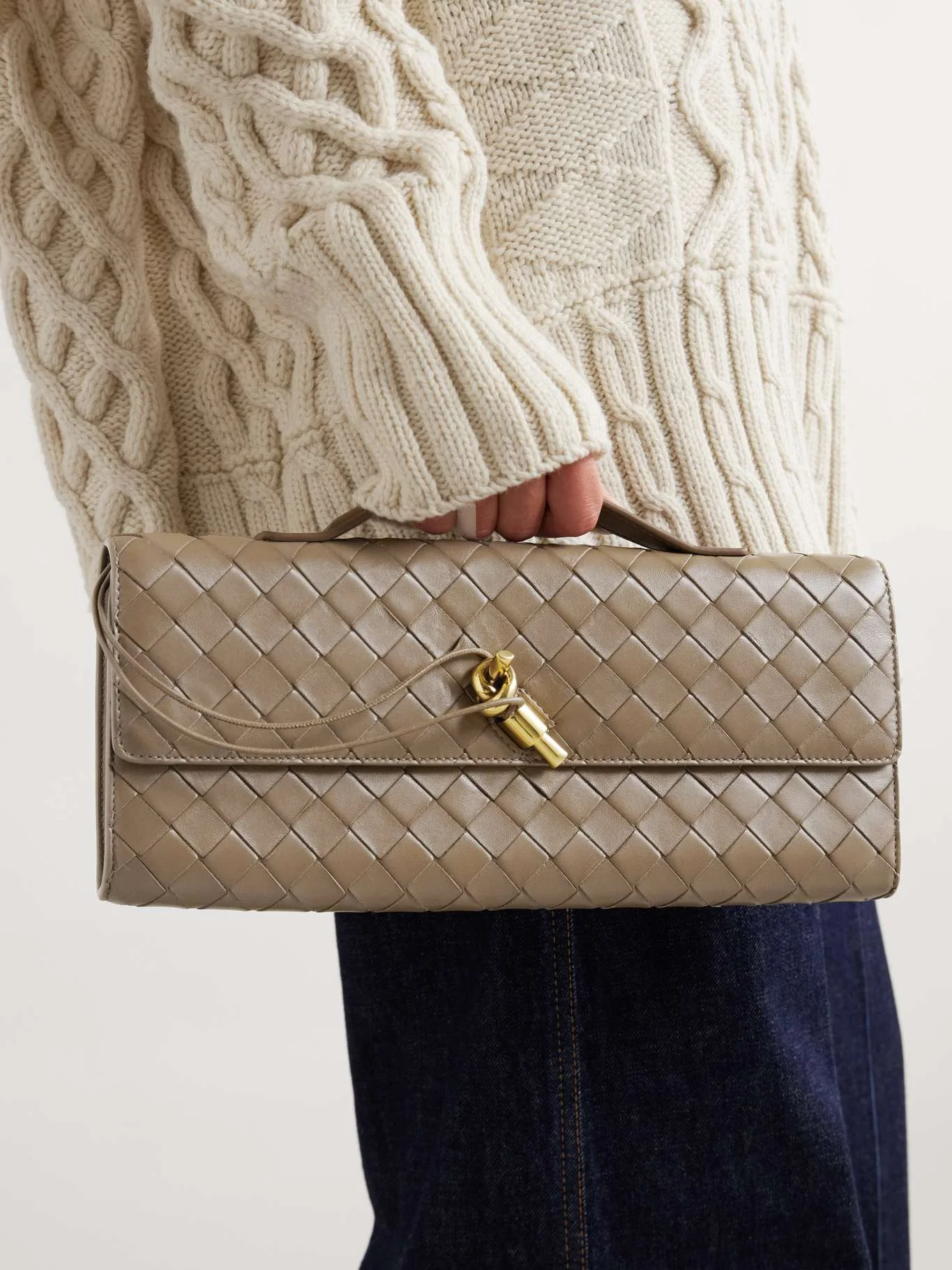 Bottega Veneta Andiamo Long Clutch Brown