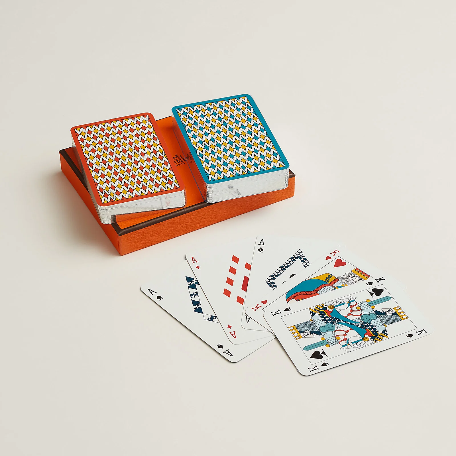 Hermes Set of 2 Habits de Cour Bridge Playing Card