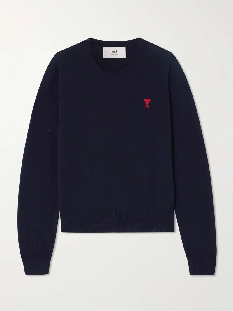 Ami Paris ADC Embroidered Merino Wool Sweater