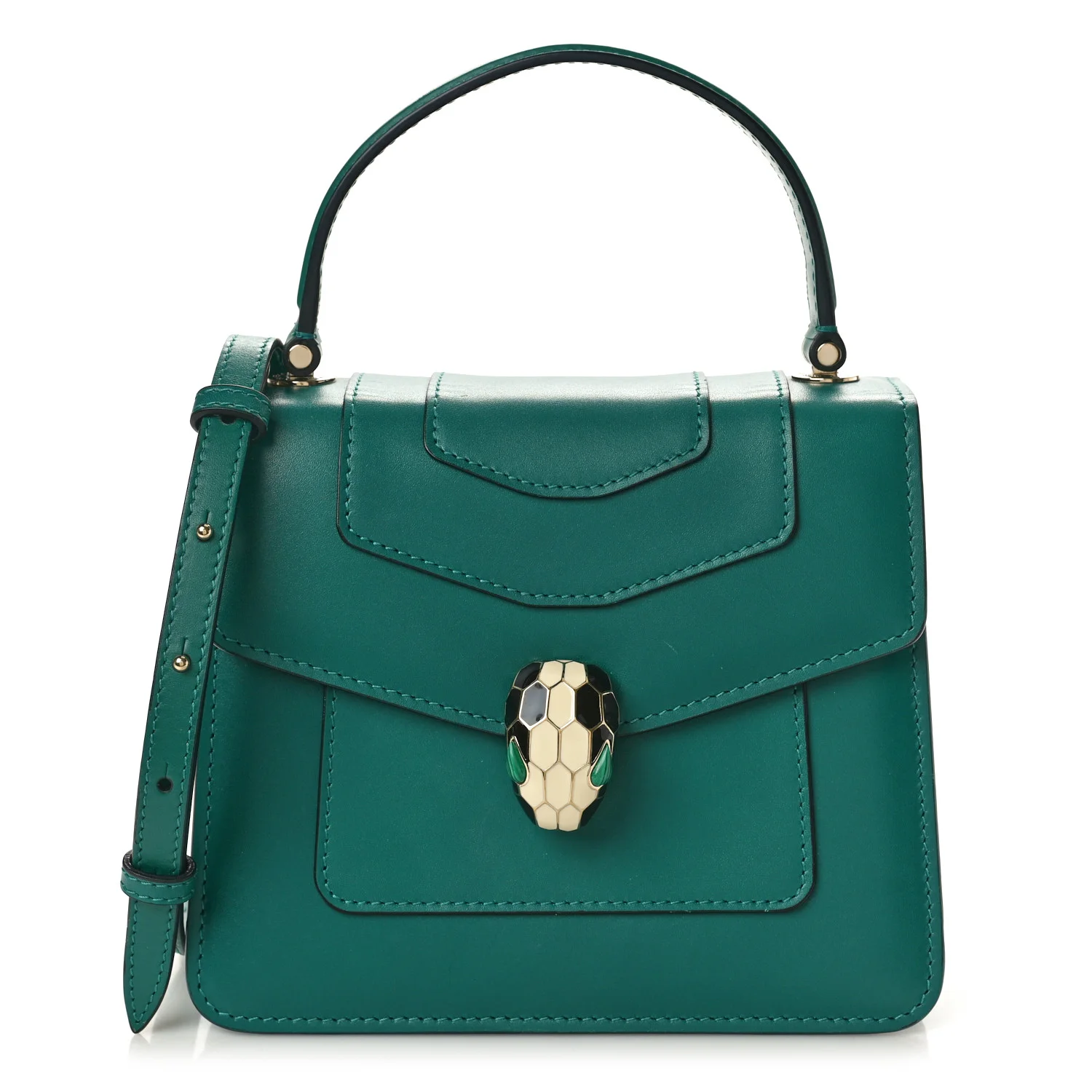 Bulgari Serpenti Forever Emerald Green Top Handle Bag